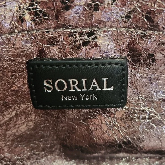 Sorial Metalic Turn Lock Crossbody Purse Handbag with Chain Strap - Picture 8 of 12